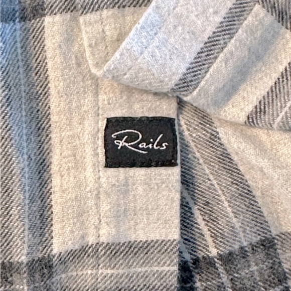 Rails Men’s Brushed Lennox Flannel Button Down Shirt in Charcoal Glen Plaid XL - Picture 6 of 8
